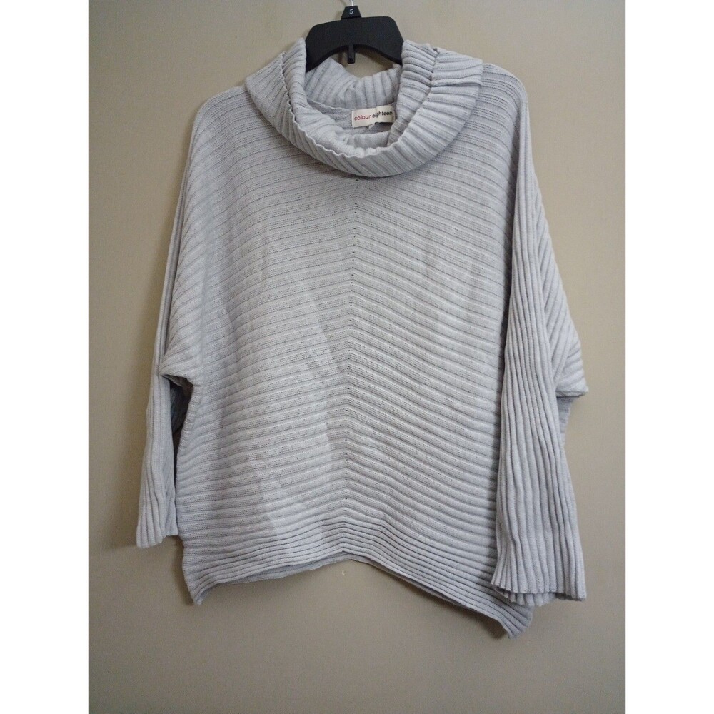 Colour Eighteen Cowl Neck Ribbed Sharkfin Hem Sweater Size XL